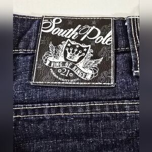 Vintage Y2K South Pole Jeans Mens size 36 Baggy Wide Hip Hop Crown King Of kings